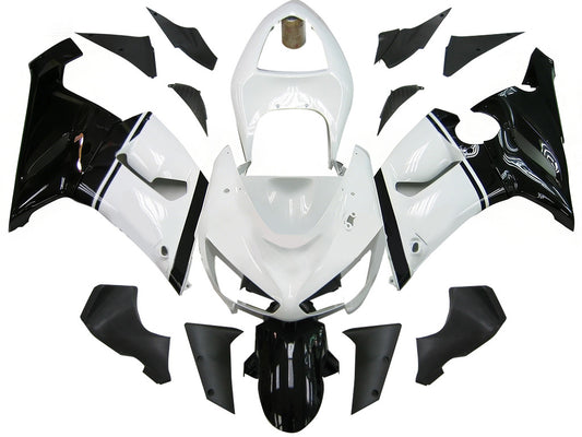 Carene 2005-2006 Kawasaki ZX6R 636 Bianco Nero elfo ZX6R Racing Generico