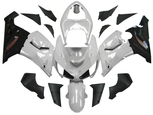 Carene 2005-2006 Kawasaki ZX6R 636 Argento Nero Ninja Racing Generico