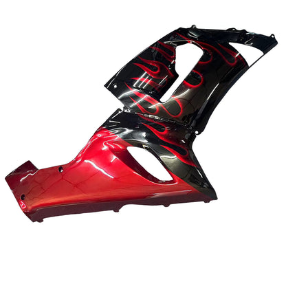 Carene 2005-2006 Kawasaki ZX6R 636 Black & Red Flame Ninja Racing Generico