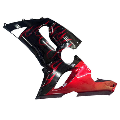 Carene 2005-2006 Kawasaki ZX6R 636 Black & Red Flame Ninja Racing Generico