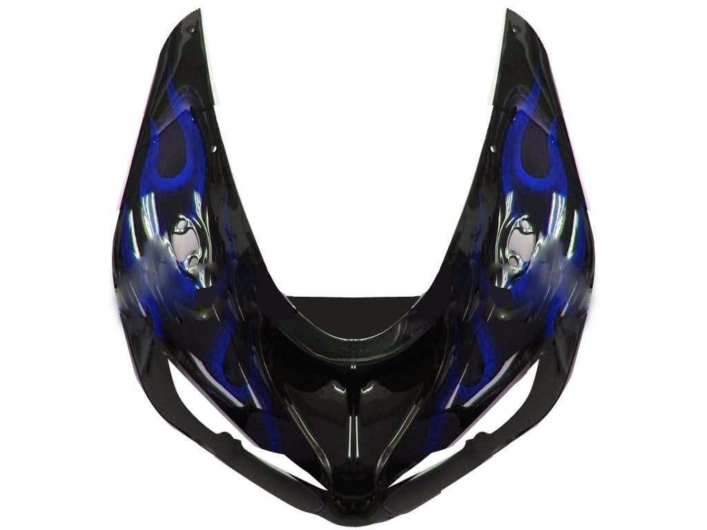 Carene 2005-2006 Kawasaki ZX6R 636 Black & Blue Flame Ninja Generico