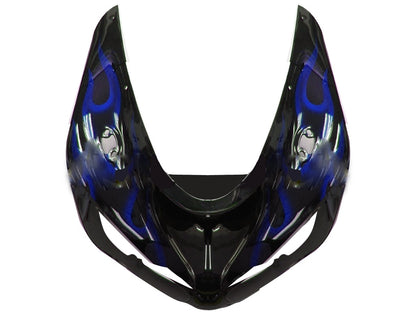 Carene 2005-2006 Kawasaki ZX6R 636 Black & Blue Flame Ninja Generico
