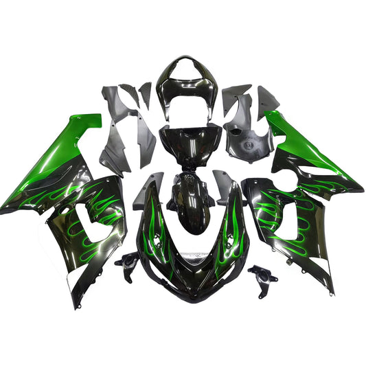 Amotopart 2005-2006 Kawasaki ZX6R 636 GRANDING GREEN & BLACK KIT