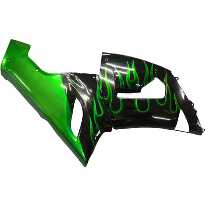 Amotopart 2005-2006 Kawasaki ZX6R 636 GRANDING GREEN & BLACK KIT