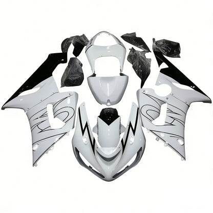 Carene 2005-2006 Kawasaki ZX6R 636 Bianco Nero Corona Generico