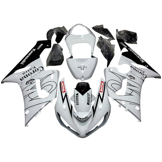 Carene 2005-2006 Kawasaki ZX6R 636 Bianco Nero Corona Generico