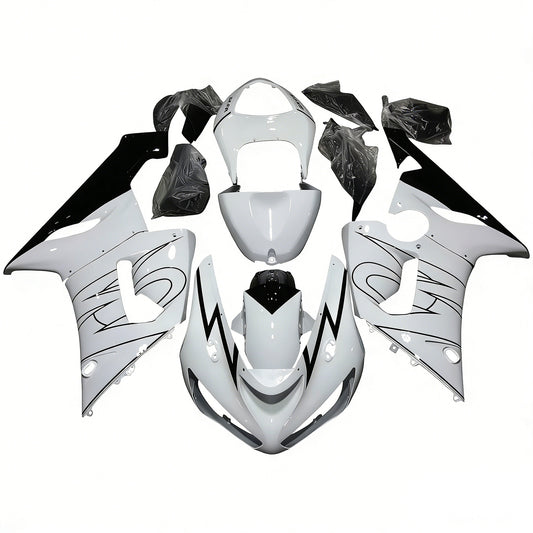 Carene 2005-2006 Kawasaki ZX6R 636 Bianco Nero Corona Racing Generico