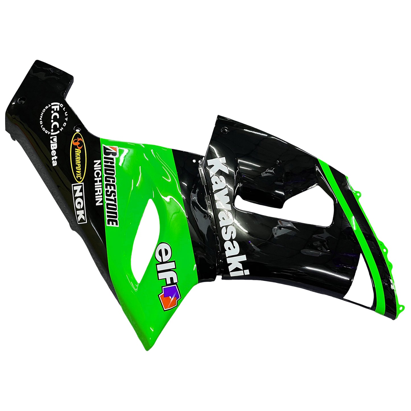 Carene 2005-2006 Kawasaki ZX6R 636 Verde Nero Kawasaki Racing Generico