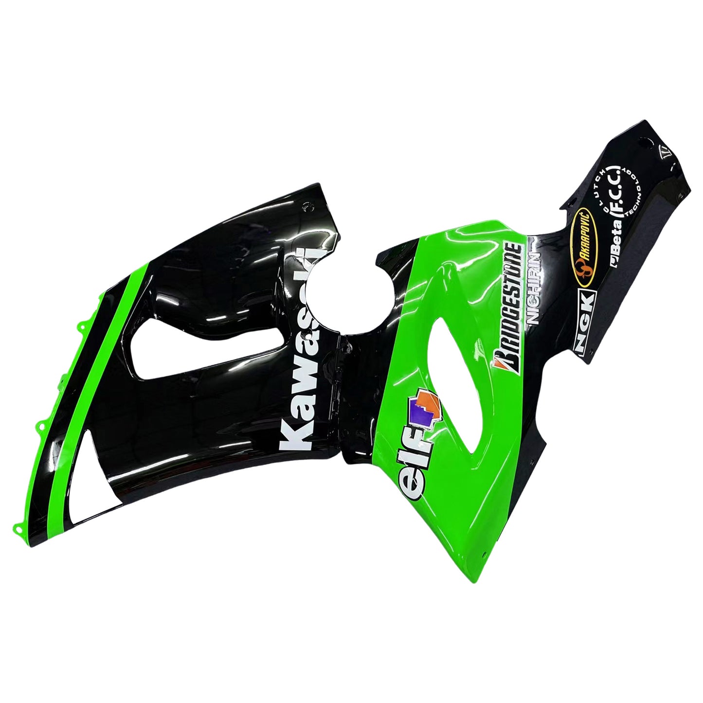 Carene 2005-2006 Kawasaki ZX6R 636 Verde Nero Kawasaki Racing Generico