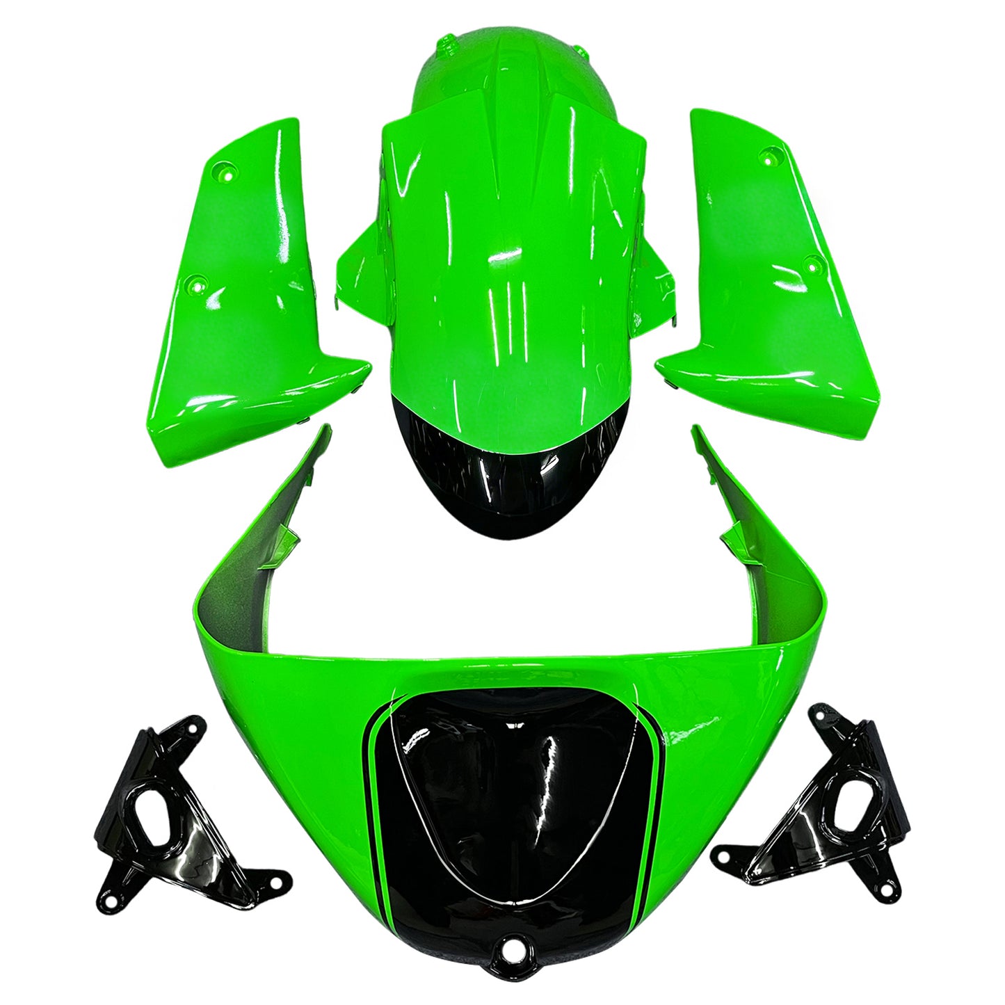Carene 2005-2006 Kawasaki ZX6R 636 Verde Nero Kawasaki Generic