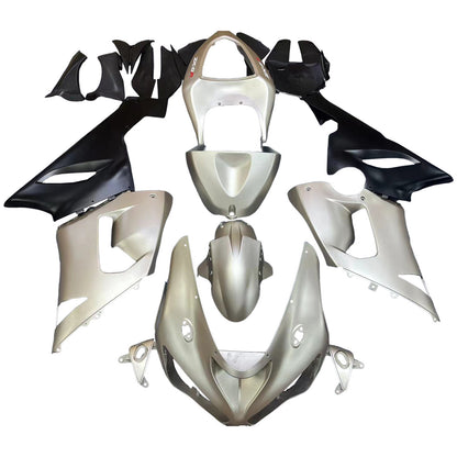 Carene 2005-2006 Kawasaki ZX6R 636 Matte Silver &amp; Black Ninja Racing Generico