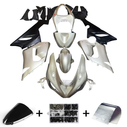 Carene 2005-2006 Kawasaki ZX6R 636 Matte Silver &amp; Black Ninja Racing Generico