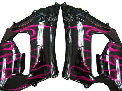 Carene 2005-2006 Kawasaki ZX6R 636 Black &  Purple Flame Ninja Racing Generico