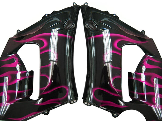 Carene 2005-2006 Kawasaki ZX6R 636 Black &  Purple Flame Ninja Racing Generico