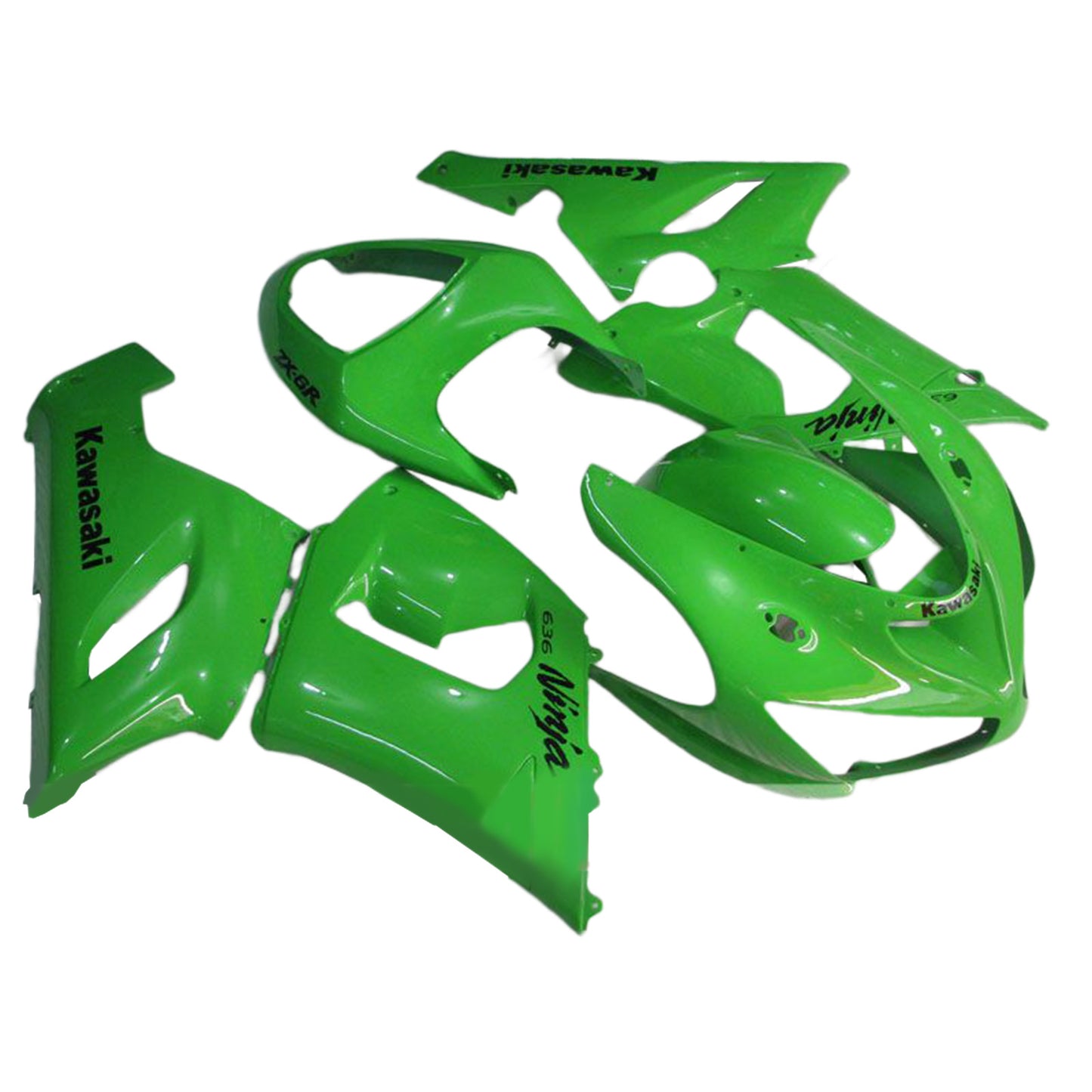 Carene 2005-2006 Kawasaki ZX6R ZX636 Verde Ninja Generico