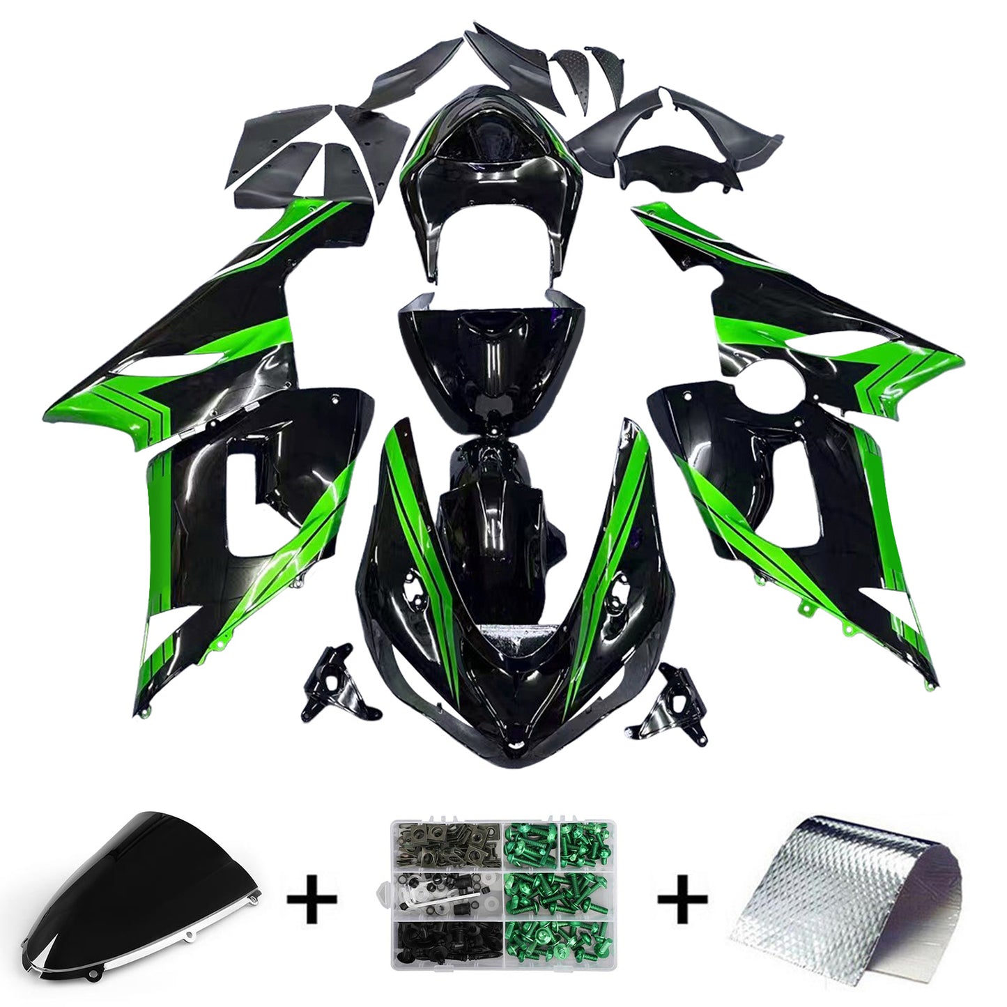 Amotopart Kawasaki ZX6R 636 2005-2006 Kit Carena Carrozzeria Plastica ABS