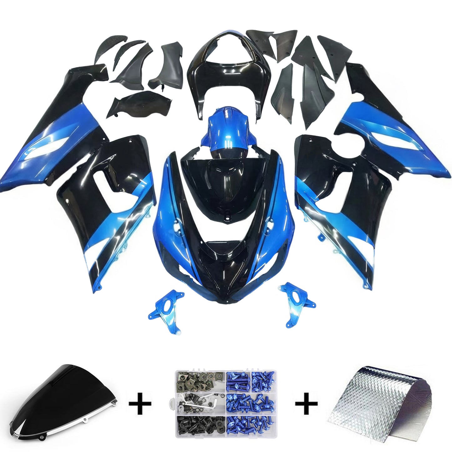 Amotopart Kawasaki ZX6R 636 2005-2006 Kit Carena Carrozzeria Plastica ABS