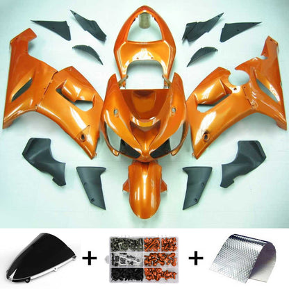 Amotopart Kawasaki 2005-2006 ZX6R 636 Kit di rivestimento arancione