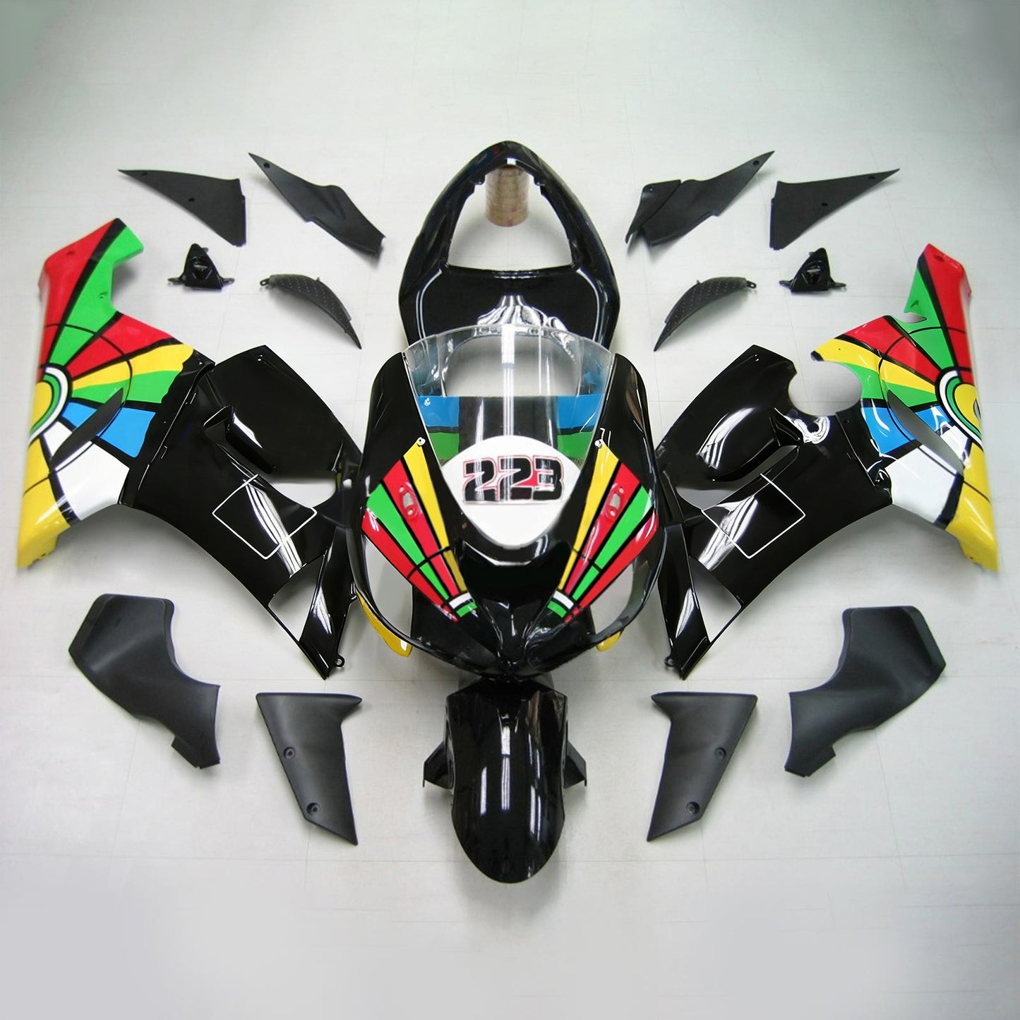 Amotopart Kawasaki 2005-2006 ZX6R 636 Kit colorato di rivestimento Playboy