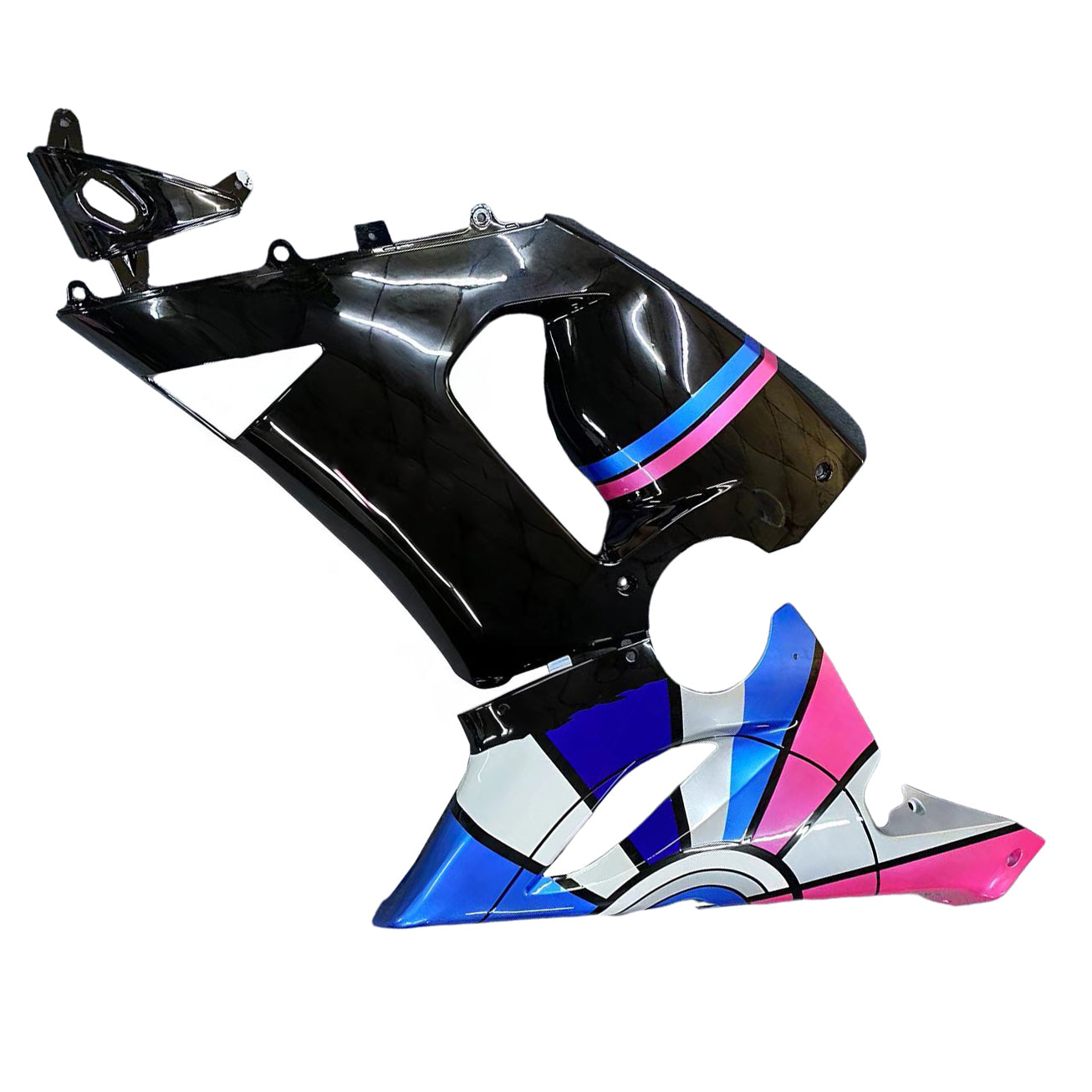Amotopart Kawasaki 2005-2006 ZX6R 636 Kit di carenatura playboy rosa nero