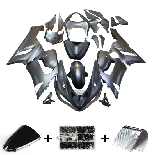 Amotopart Kawasaki 2005-2006 ZX6R 636 Kit di paura nero opaco