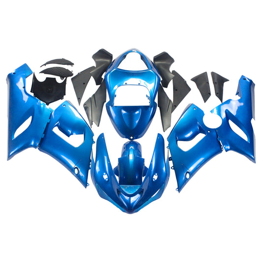 Amotopart Kawasaki 2005-2006 ZX6R 636 Kit di paura blu lucido
