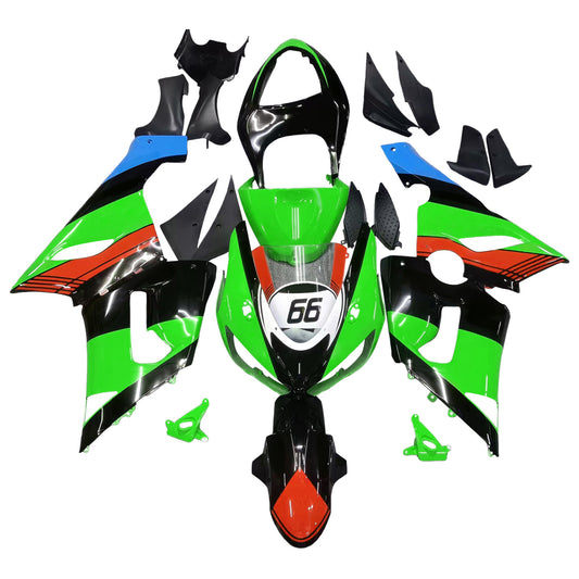 Amotopart Kawasaki 2005-2006 ZX6R 636 Kit di rivestimento colorato nero