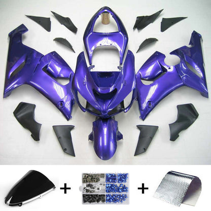 Amotopart Kawasaki 2005-2006 ZX6R 636 Kit di travestimento blu