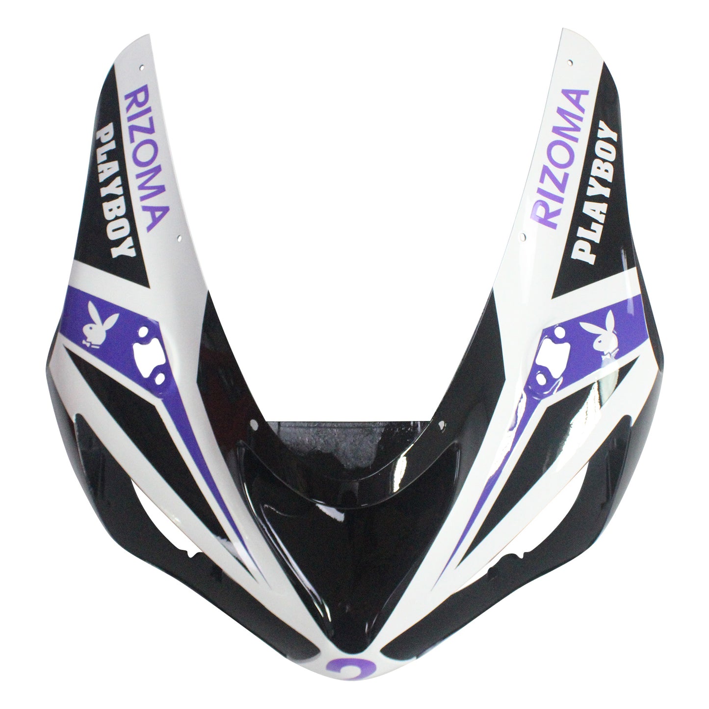 Amotopart Kawasaki 2005-2006 ZX6R 636 kit di carenatura a playboy bianco nero