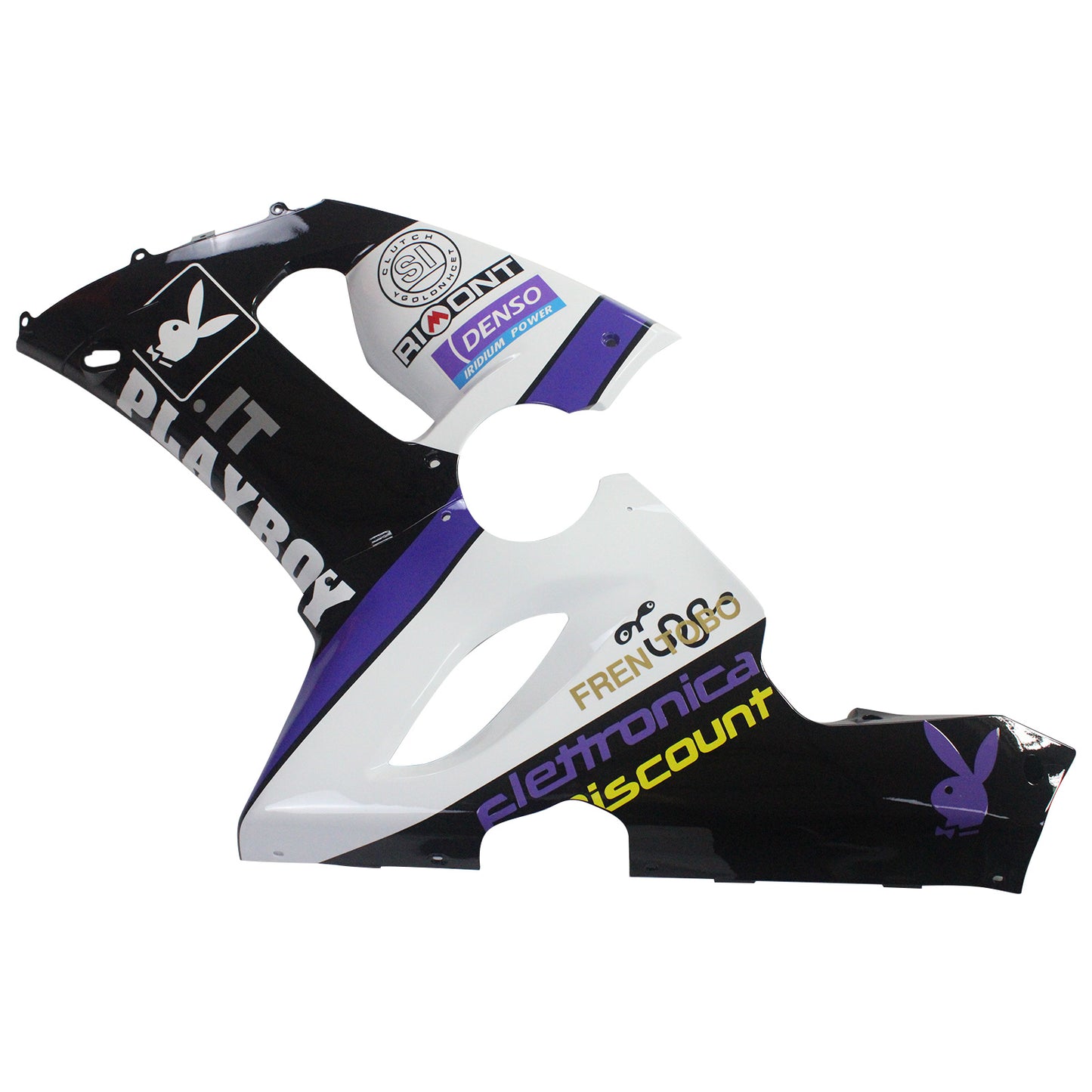 Amotopart Kawasaki 2005-2006 ZX6R 636 kit di carenatura a playboy bianco nero