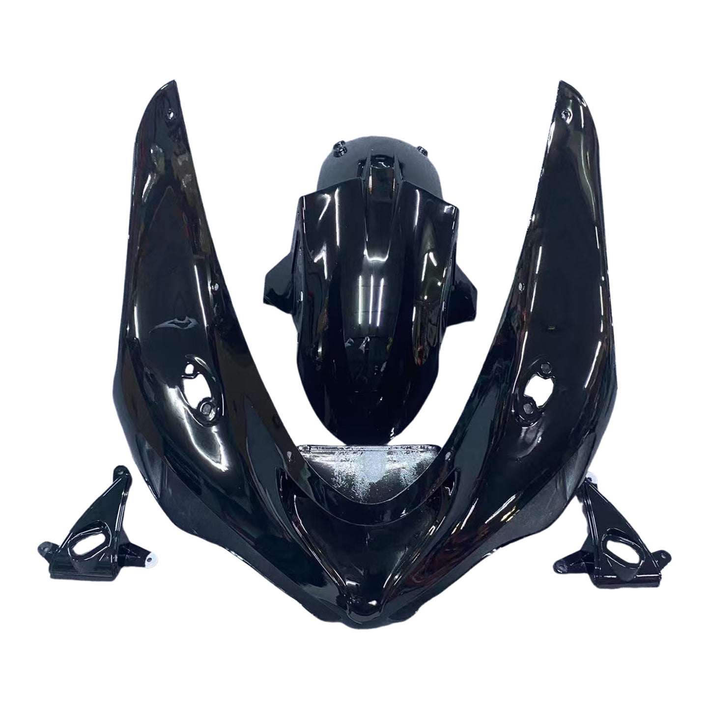 Amotopart Kawasaki 2005-2006 ZX6R 636 Kit di carenatura nera rossa