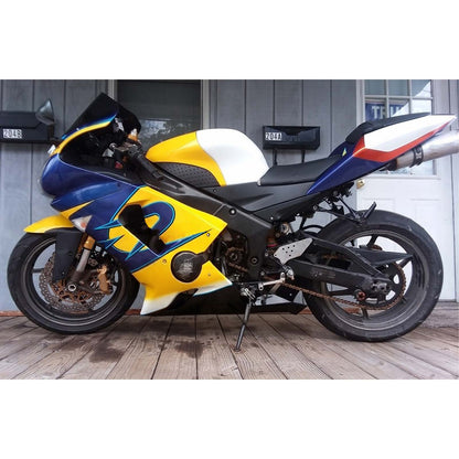 Amotopart Kawasaki 2005-2006 ZX6R 636 Kit di carenatura blu giallo