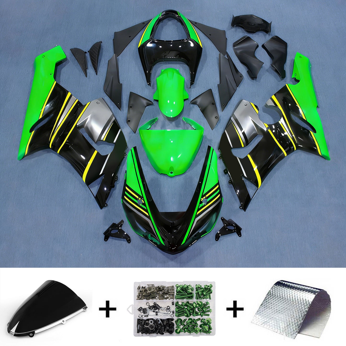 Kit carenatura iniezione in plastica ABS adatto per Kawasaki ZX6R 636 2005-2006
