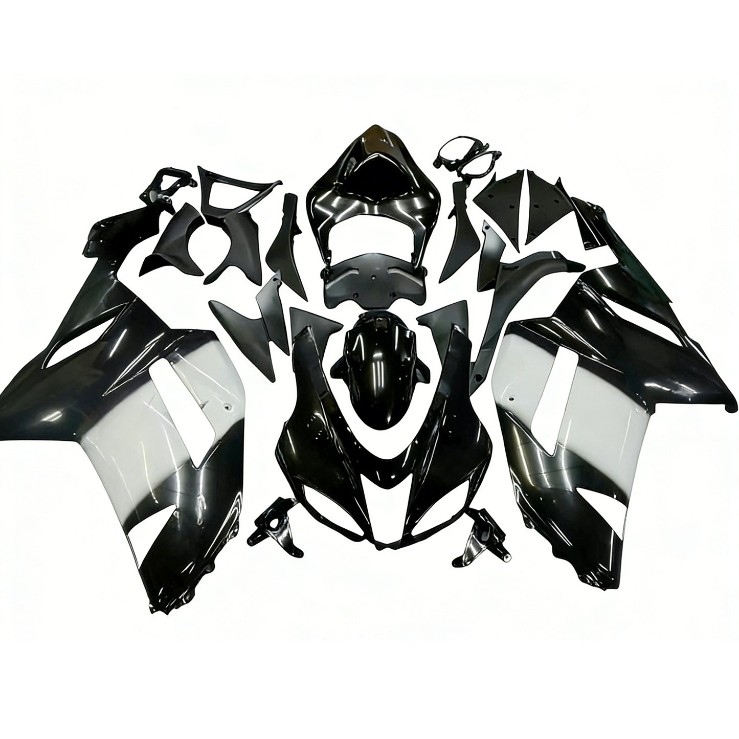 Carene 2007-2008 Kawasaki ZX6R ZX636 Nero Bianco West Ninja Racing Generico