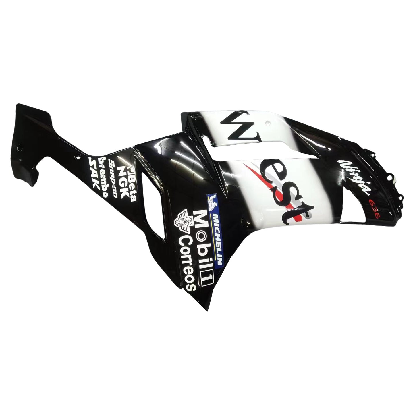 Carene 2007-2008 Kawasaki ZX6R ZX636 Nero Bianco West Ninja Racing Generico