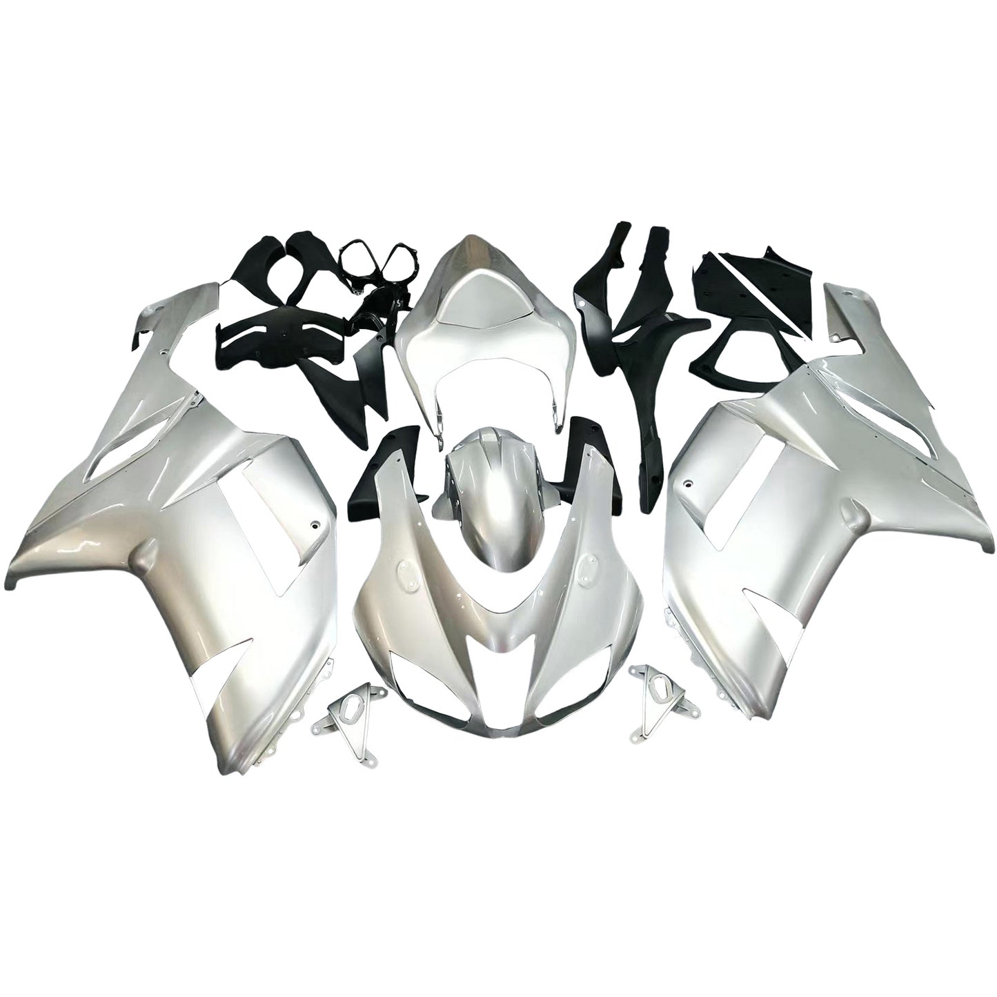 Carene 2007-2008 Kawasaki ZX6R ZX636 Argento Ninja Generico
