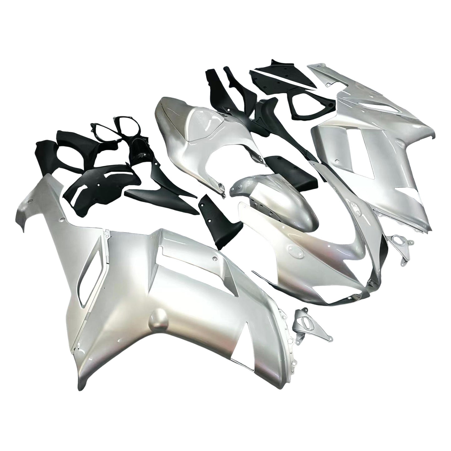 Carene 2007-2008 Kawasaki ZX6R ZX636 Argento Ninja Generico