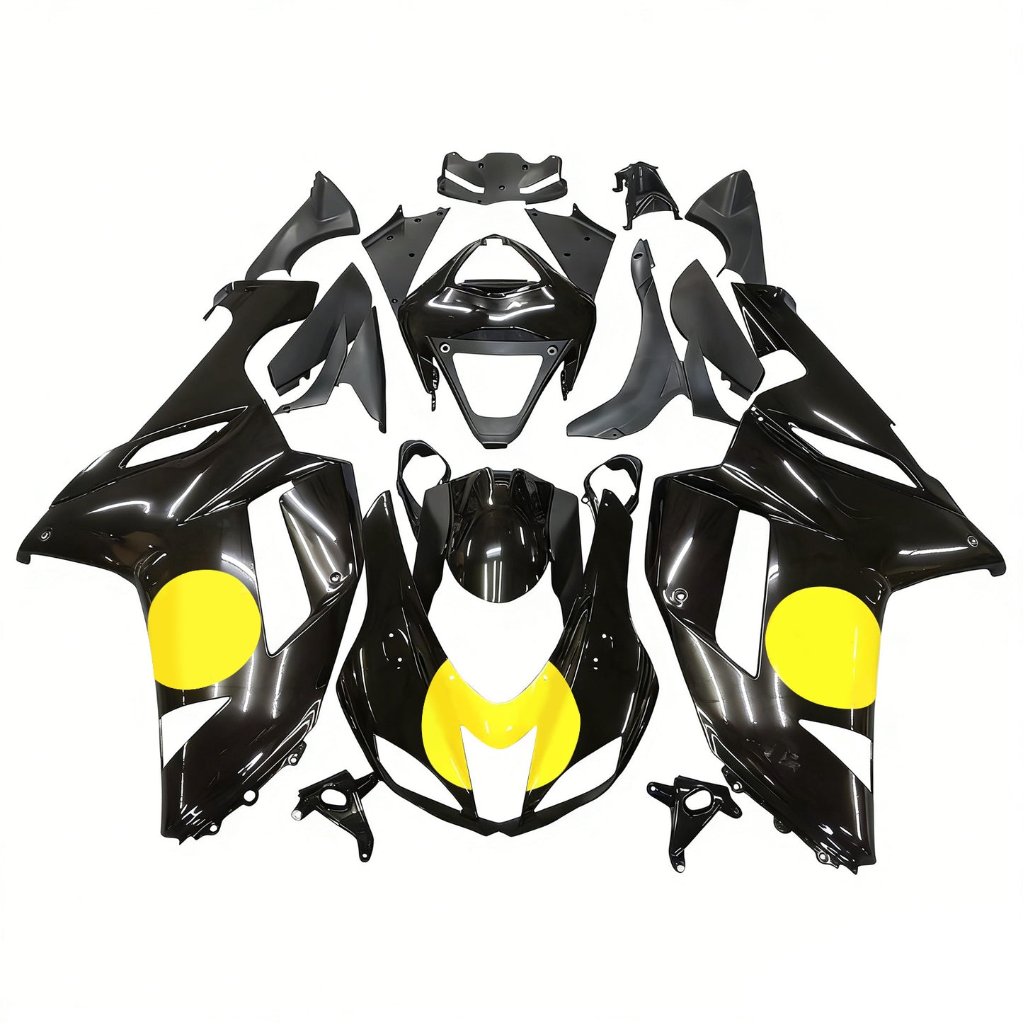 Carene 2007-2008 Kawasaki ZX-R ZX636 Nero Giallo Generico