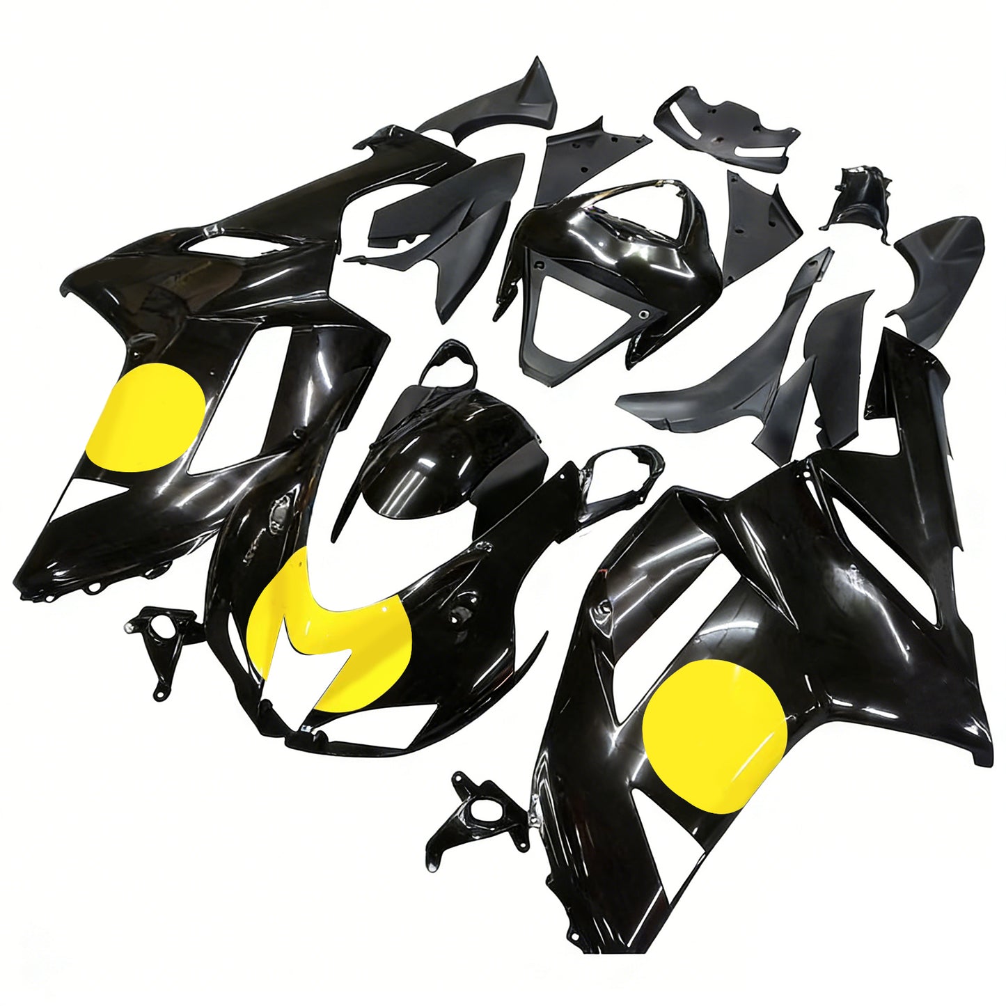 Carene 2007-2008 Kawasaki ZX-R ZX636 Nero Giallo Generico