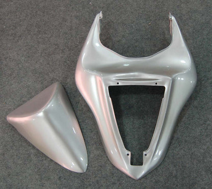 Carene 2007-2008 Kawasaki ZX6R ZX636 Silver &amp; Red Flame ZX6R Generico