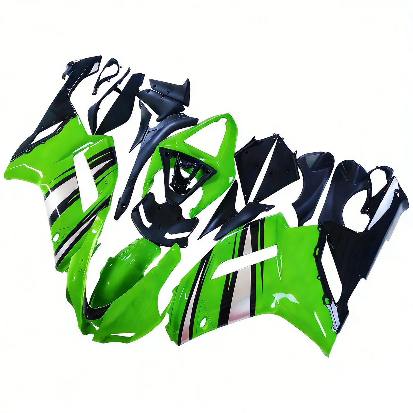 Carene 2007-2008 Kawasaki ZX6R ZX636 Verde Nero Argento Ninja ZX6R Racing Generico