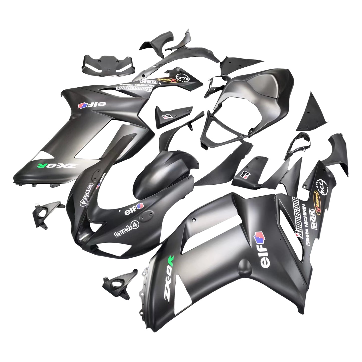 Amotopart Kawasaki ZX6R 636 2007-2008 Kit carena Carrozzeria Plastica ABS