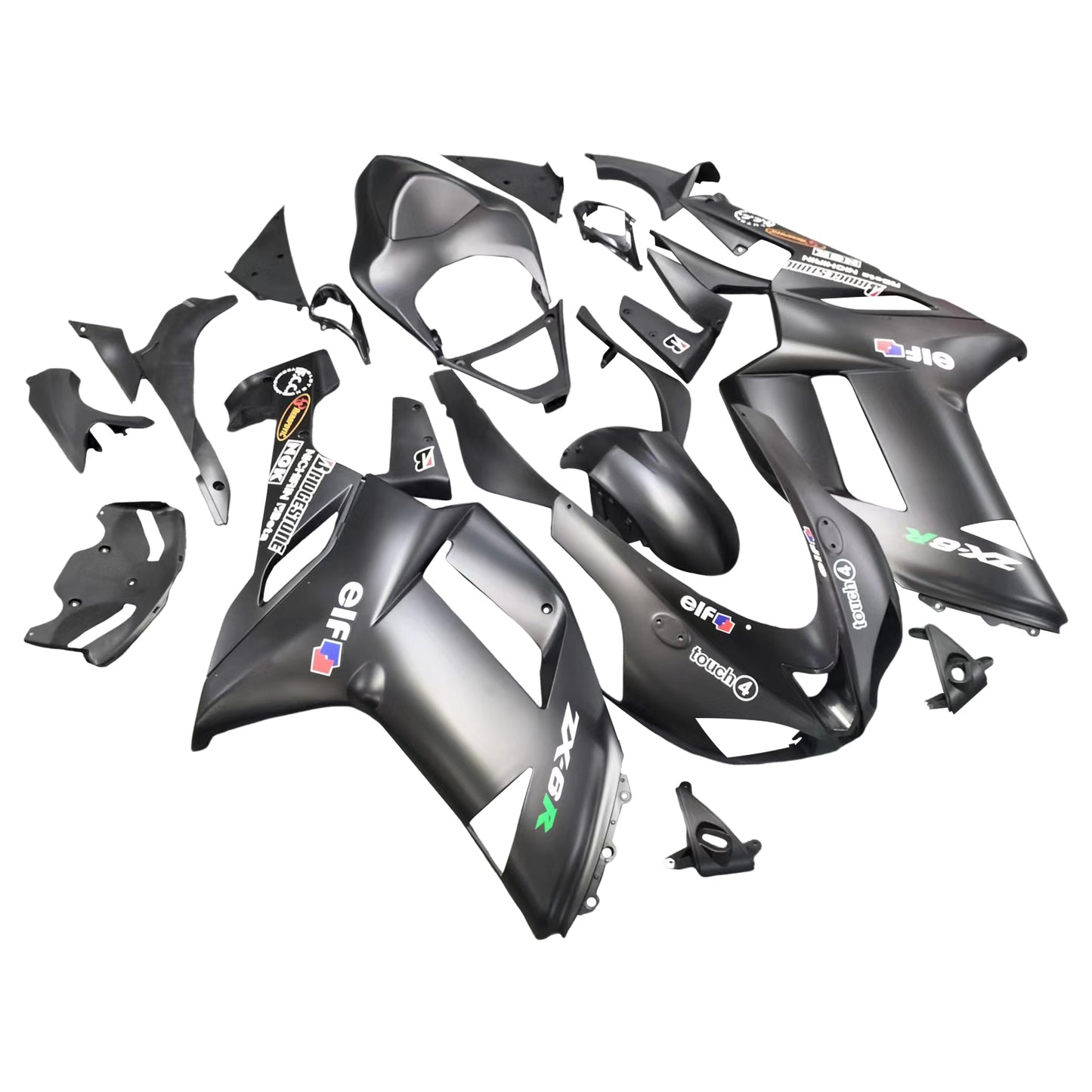 Amotopart Kawasaki ZX6R 636 2007-2008 Kit carena Carrozzeria Plastica ABS