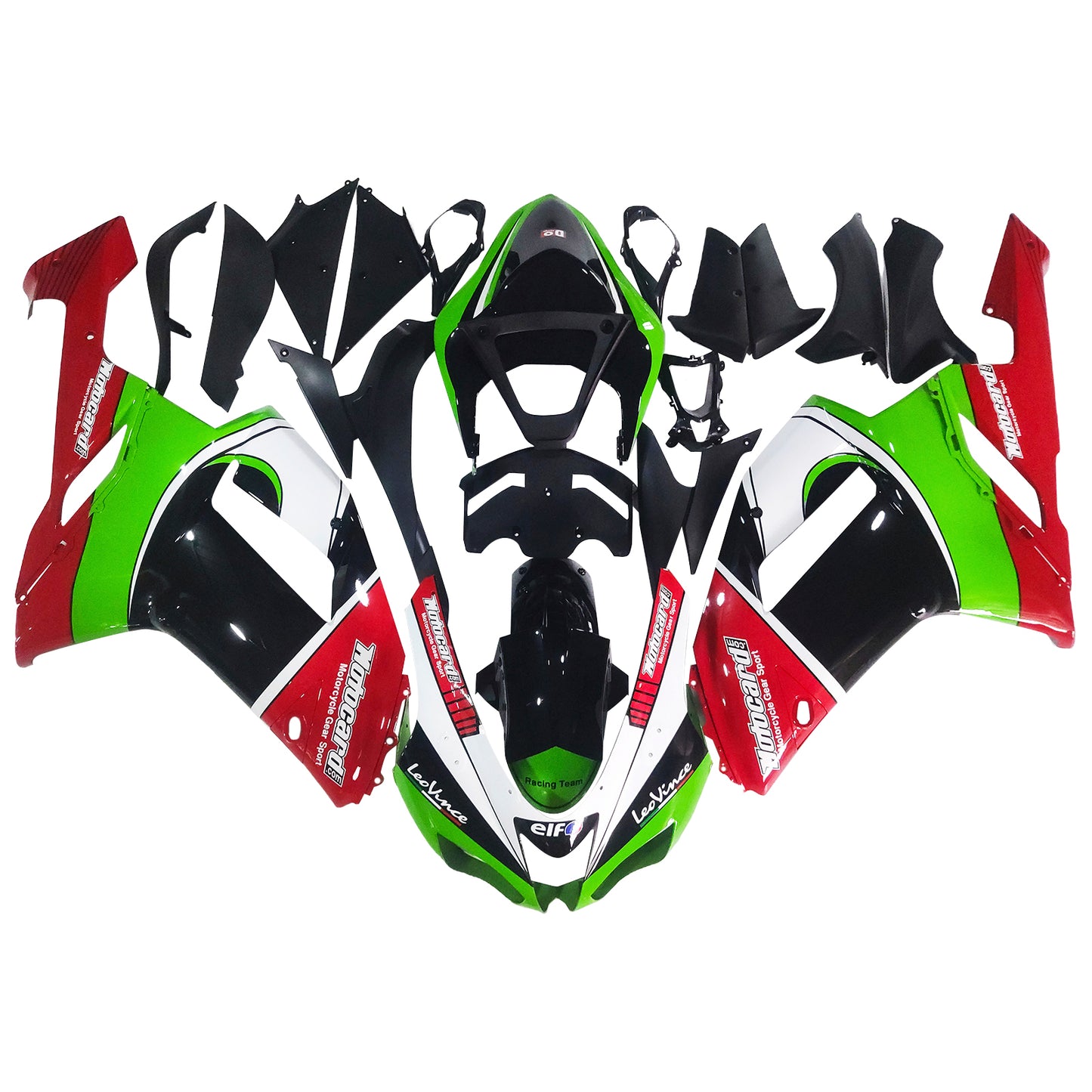 Amotopart Kawasaki ZX6R 636 2007-2008 Kit carena Carrozzeria Plastica ABS
