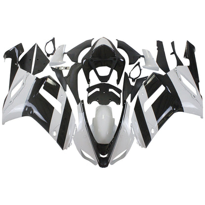 Amotopart Kawasaki 2007-2008 ZX6R 636 Kit di paura nero bianco