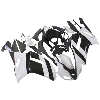 Amotopart Kawasaki 2007-2008 ZX6R 636 Kit di paura nero bianco