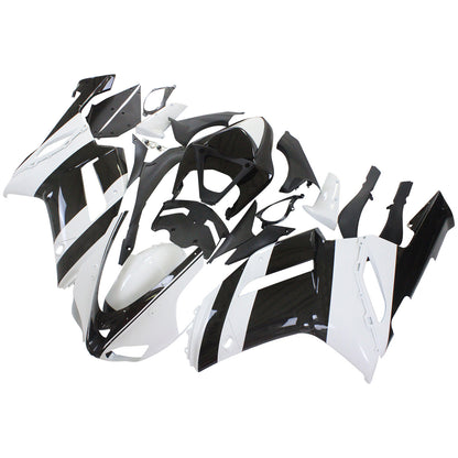 Amotopart Kawasaki 2007-2008 ZX6R 636 Kit di paura nero bianco