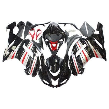 Amotopart Kawasaki 2007-2008 ZX6R 636 Kit di paura rossa a taglio nero