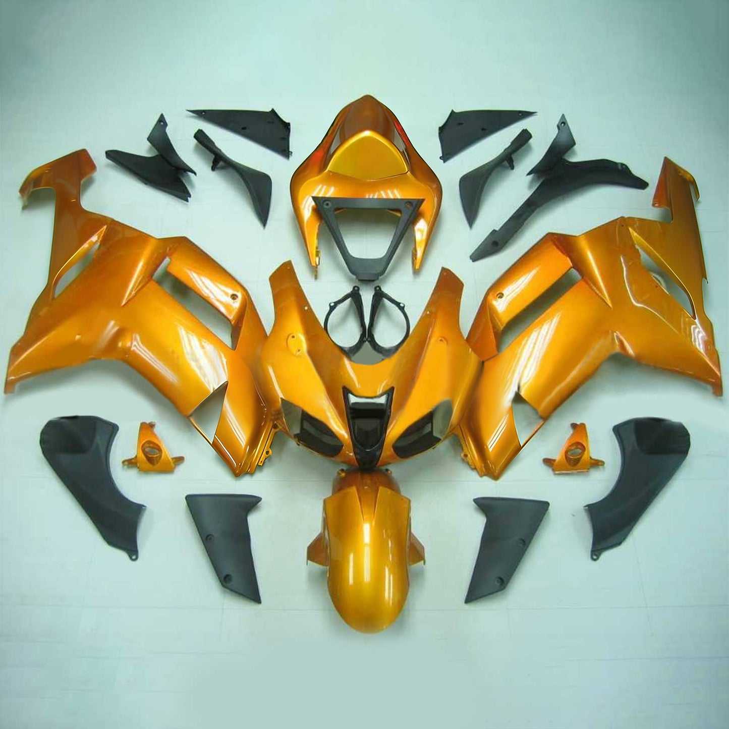 Amotopart Kawasaki 2007-2008 ZX6R 636 Orange con kit di vendita logo nero