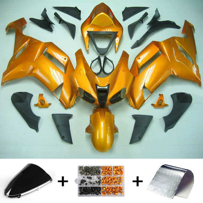 Amotopart Kawasaki 2007-2008 ZX6R 636 Orange con kit di vendita logo nero